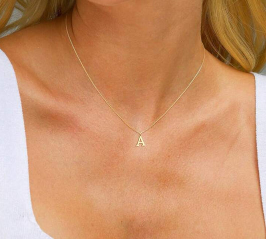 Initial Necklace 14K gold-plated